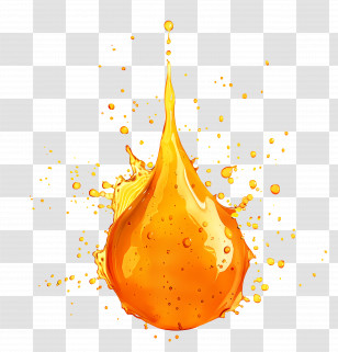 Oil Drop - Golden Honey Drop Transparent PNG