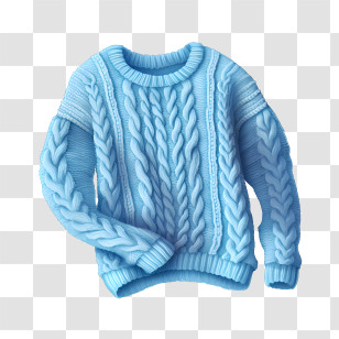Christmas Sweater - Cozy Blue Knitted Sweater Design Transparent PNG