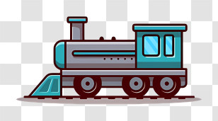 Icon - Blue And Grey Train Illustration Transparent PNG