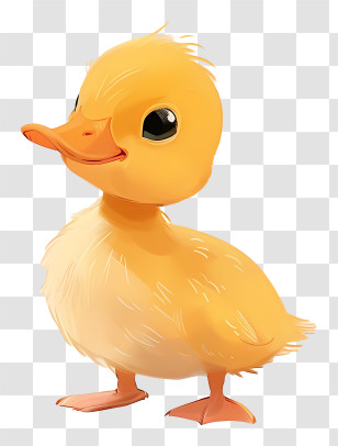 Cartoon Baby Duck - Cute Yellow Duckling Illustration Transparent PNG