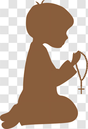 Meditation - Child Silhouette Praying With Rosary Transparent PNG
