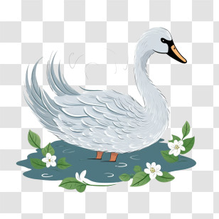 Swan - Elegant Swan In Water Transparent PNG