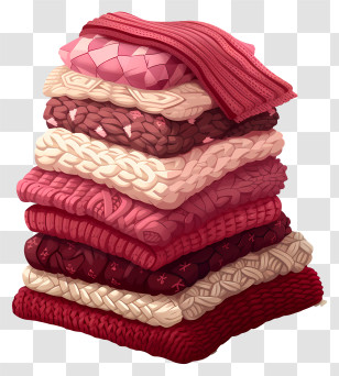 Sweater Season - Stack Of Cozy Sweaters Transparent PNG