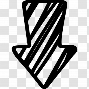 Sketch Arrow - Striped Downward Arrow Illustration Transparent PNG