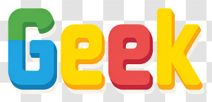Geek Logo - Colorful Geek Text Transparent PNG