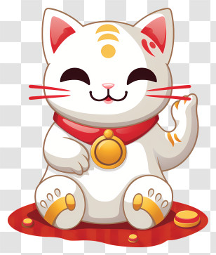 White Cat - White Cute Cat Illustration Transparent PNG