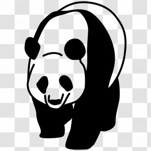 Giant Panda Clip Art - Monochrome Transparent PNG