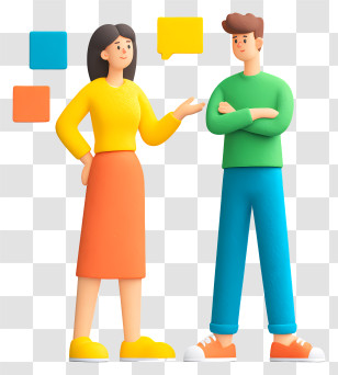 People Discussing A Project - Cartoon People Talking Transparent PNG
