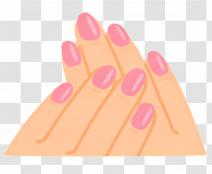 Hand - Hands With Pink Polished Nails Illustration Transparent PNG