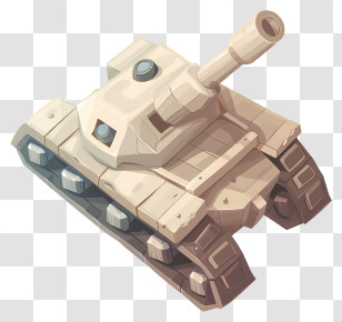 Cartoon Tank - Cute Cartoon Tank With Cannon Transparent PNG