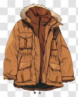 Winter Coat - Warm Brown Winter Jacket Transparent PNG