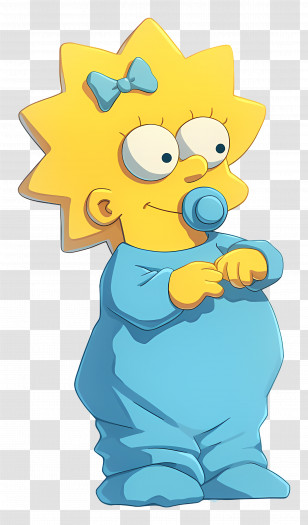 Maggie Simpson - Baby Cartoon Girl With Pacifier Transparent PNG