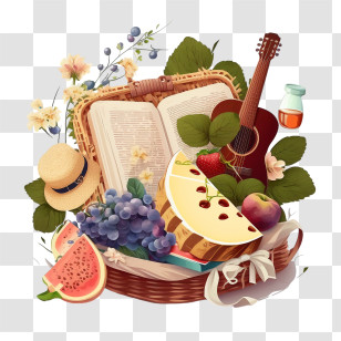 Picnic Basket
 - Picnic Basket With Food And Guitar Transparent PNG