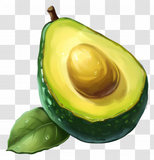 Avocado - Green Avocado With Seed Transparent PNG