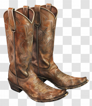 Western Boots - Classic Brown Cowboy Boots Transparent PNG