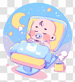 Baby Sleep Day - Cute Sleeping Baby Illustration Transparent PNG