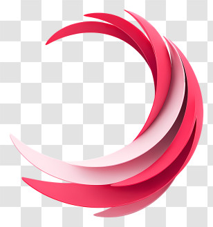 Pink Curved Shape - Red Abstract Shape For Modern Design Transparent PNG