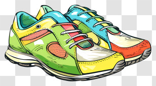 Cycling Shoes - Lime Green And Yellow Sneakers Transparent PNG