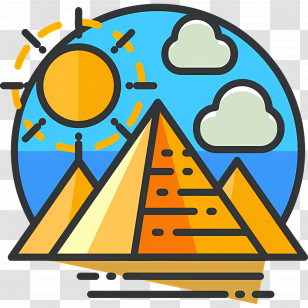 Pyramid - Pyramids With Sun And Clouds Transparent PNG