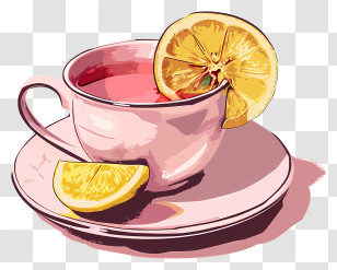 Lemon Tea - Tea Cup With Lemon Slice Illustration Transparent PNG