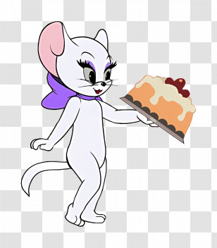 Toodles Galore - White Mouse Holding Cake Cartoon Character Transparent PNG