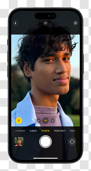 Iphone 15 - Smartphone Displaying A Photo Transparent PNG