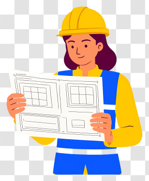 Engineer Holding Blueprints - Female Engineer With Blueprint Transparent PNG