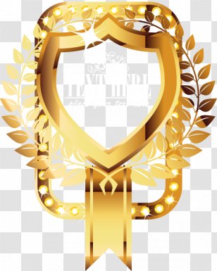 Geometry Shape Clip Art - Blue - Hand-painted Gold Leaf Frame Transparent PNG