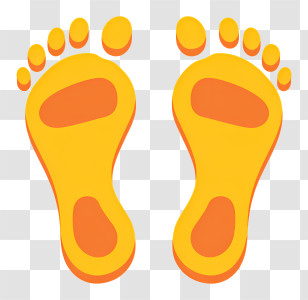 Feet Emoji - Yellow Footprints Illustration Transparent PNG