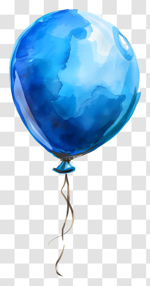 Blue Balloon - Blue Watercolor Balloon Illustration Transparent PNG