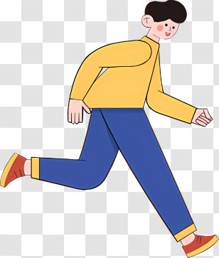 Smartphone Walking Handheld Device Yellow Shirt Jeans Transparent PNG