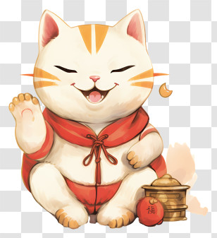 Cartoon Cat - Red Cute Cat Illustration Transparent PNG