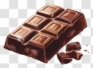 Chocolate Bar - Chocolate Bar With Broken Pieces Transparent PNG