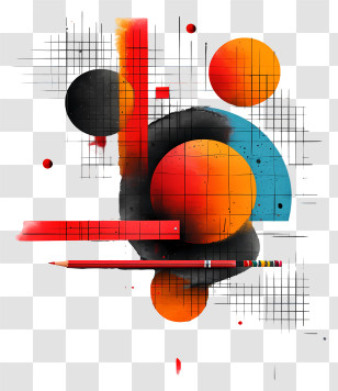 Back To School Background - Abstract Geometric Art With Vibrant Elements Transparent PNG