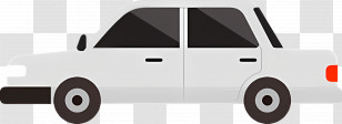 Cartoon Car - Simple White Car Illustration Transparent PNG