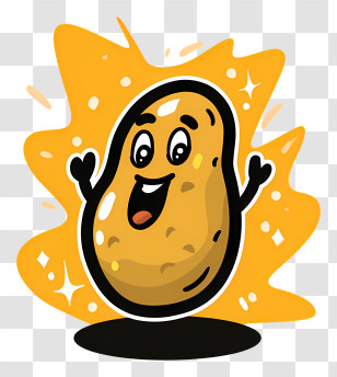 Potato Logo - Happy Potato Cartoon Transparent PNG
