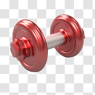 Workout
 - Metallic Red Dumbbell For Fitness Transparent PNG