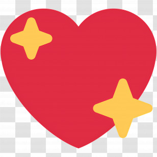 Sparkling Heart Emoji - Red Heart With Stars Transparent PNG