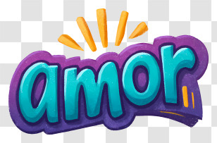 Amor - Amor Colorful Graffiti Text Transparent PNG