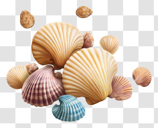 Watercolor Shell - Collection Of Seashells Transparent PNG
