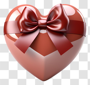 Red Heart - Red Heart With Ribbon For Special Occasions Transparent PNG
