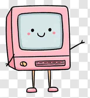 Cartoon Computer - Cute Pink Cartoon Computer Transparent PNG