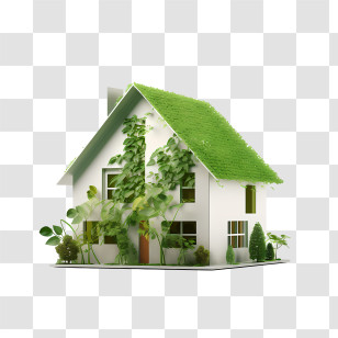 Eco House - Eco-friendly House With Greenery-covered Walls Transparent PNG