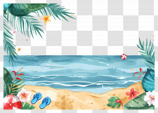 Summer Background - Tropical Beach With Ocean View Transparent PNG