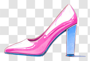 Vaporwave Heeled Shoe - Pink High Heel Shoe Illustration Transparent PNG