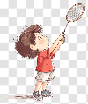 Little Boy - Cartoon Tennis Player Transparent PNG