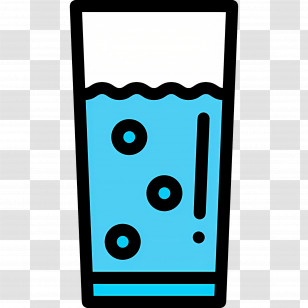 Water Glass - Blue Bubbly Water Glass Icon Illustration Transparent PNG
