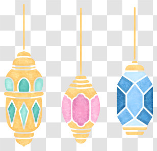 Light Pendants - Colorful Hanging Lanterns Transparent PNG