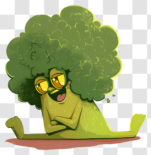 Cartoon Broccoli - Funny Green Cartoon Character Transparent PNG