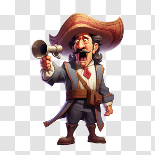 Town Criers Day - Cartoon Pirate With A Pistol Transparent PNG
